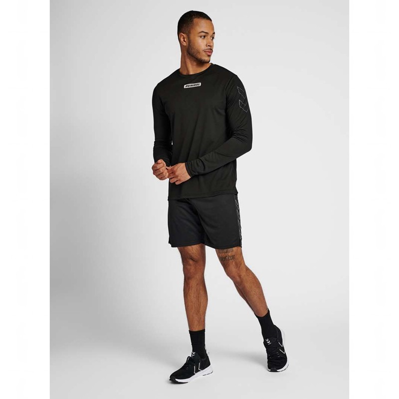 Hummel Te Tihalt L/S T-shirts Heren Zwart | 034100-129
