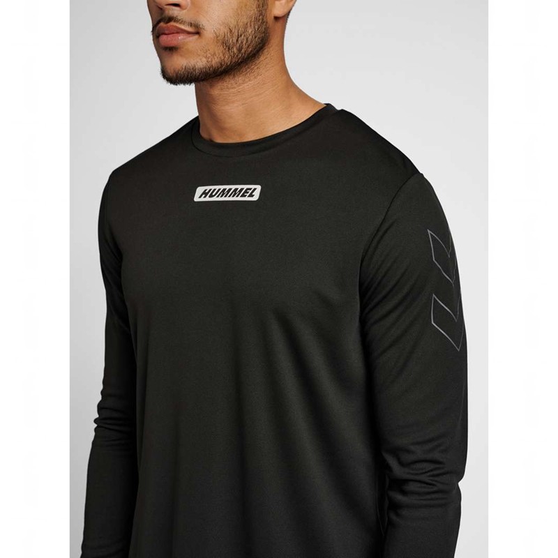 Hummel Te Tihalt L/S T-shirts Heren Zwart | 034100-129