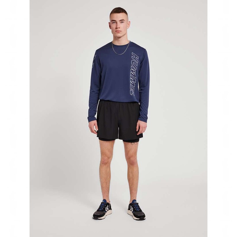 Hummel Te Topaz L/S T-shirts Heren Donkerblauw | 422039-698