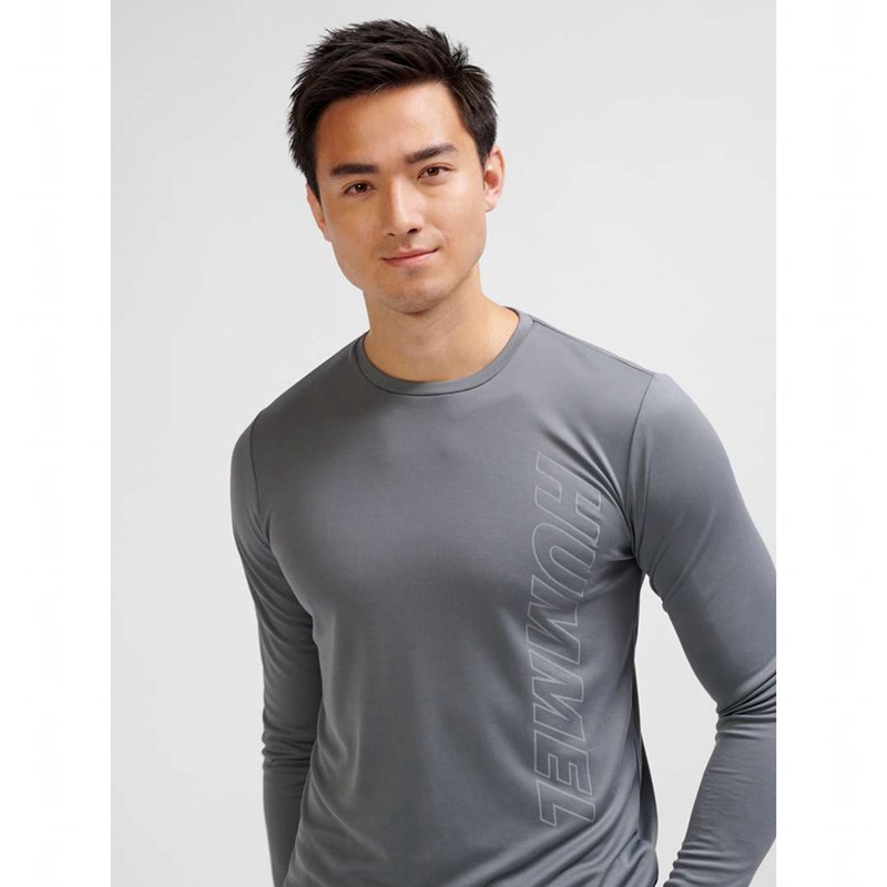 Hummel Te Topaz L/S T-shirts Heren Grijs | 495673-681