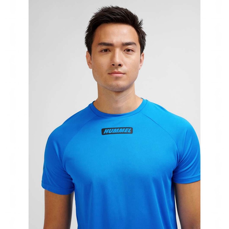 Hummel Te Topaz T-shirts Heren Blauw | 361465-687
