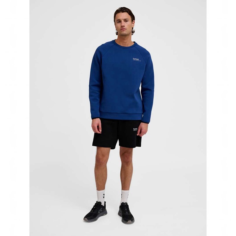 Hummel Tech Fleece Regular Crew Sweatshirts Heren Blauw | 659649-632