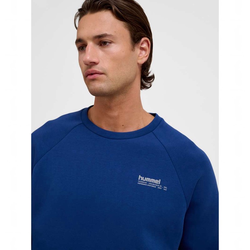 Hummel Tech Fleece Regular Crew Sweatshirts Heren Blauw | 659649-632