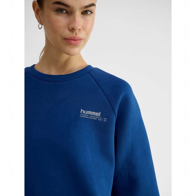 Hummel Tech Fleece Regular Crew Sweatshirts Heren Blauw | 659649-632