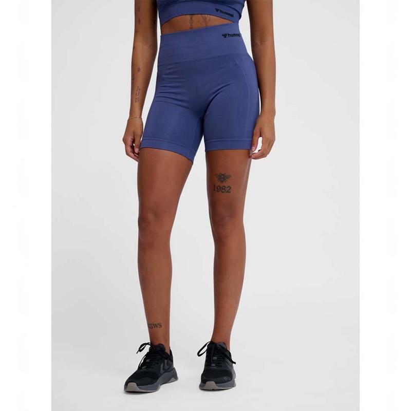 Hummel Tif Seamless Korte Broek Dames Blauw | 233831-386