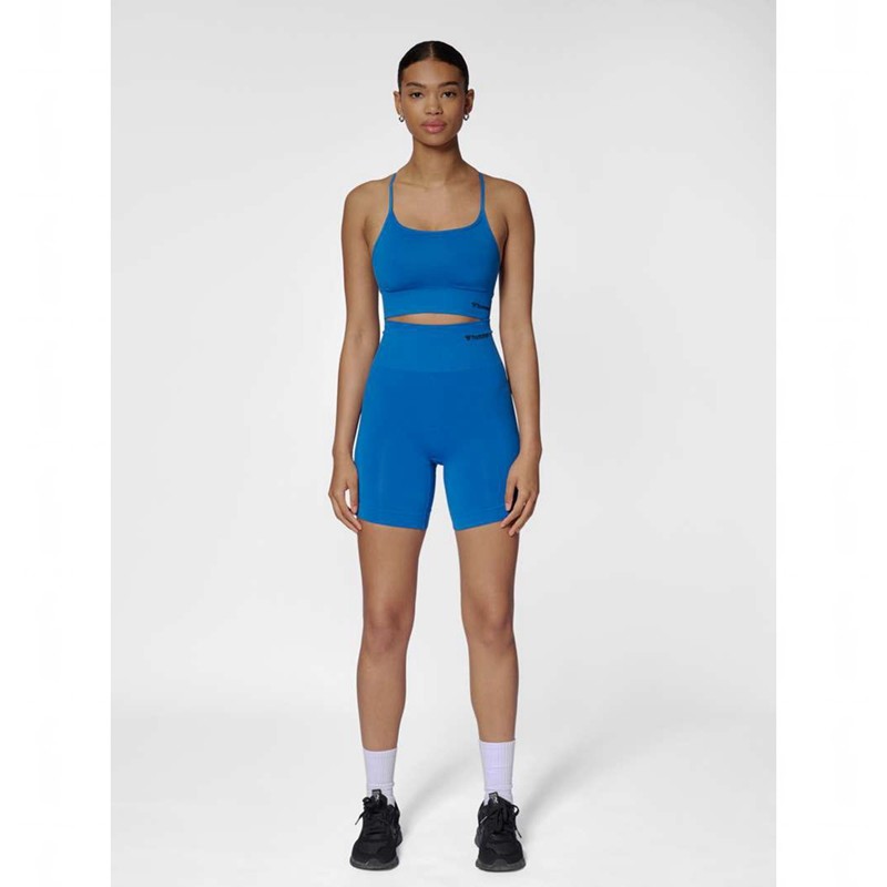 Hummel Tif Seamless Korte Broek Dames Blauw | 607696-376