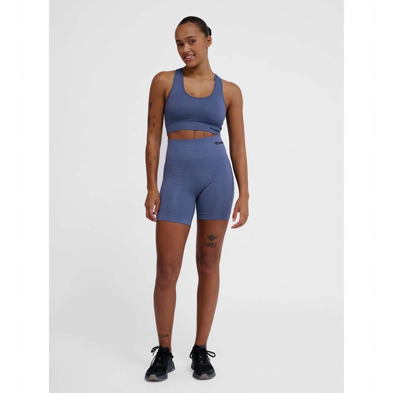 Hummel Tif Seamless Top Sport BH Dames Blauw | 045791-343