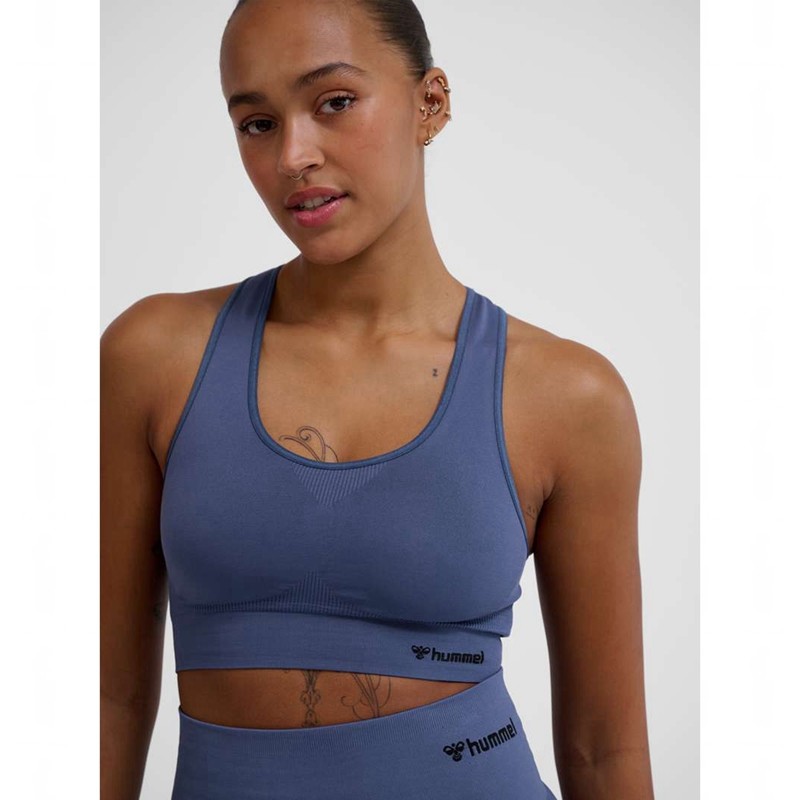 Hummel Tif Seamless Top Sport BH Dames Blauw | 045791-343