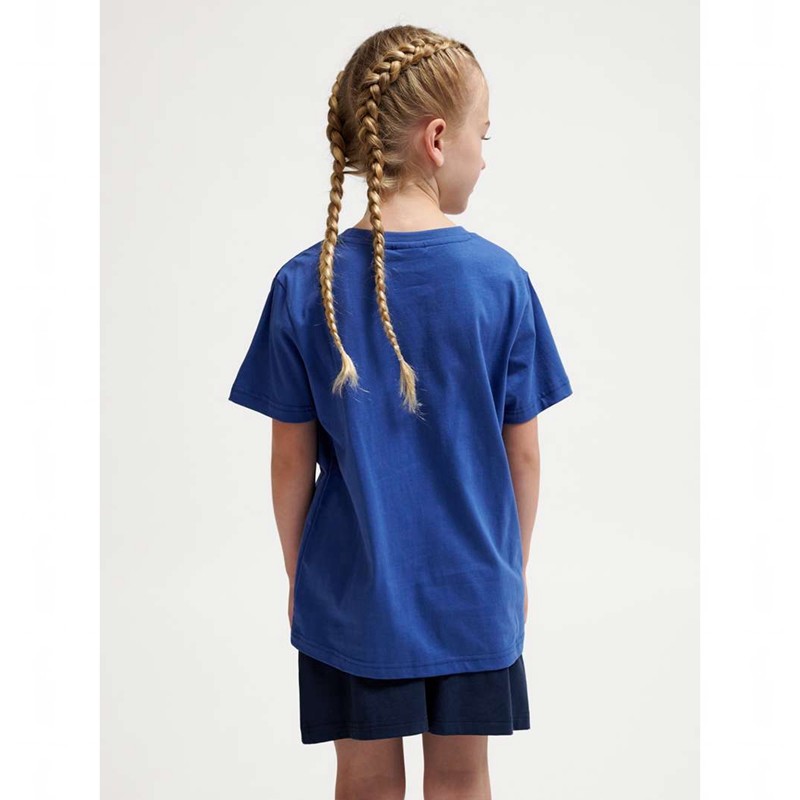 Hummel Trelle S/S T-shirts Kinderen Blauw | 514145-852