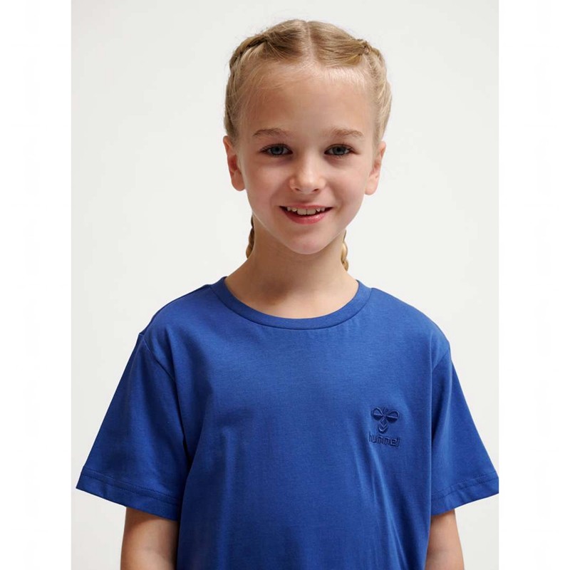 Hummel Trelle S/S T-shirts Kinderen Blauw | 514145-852