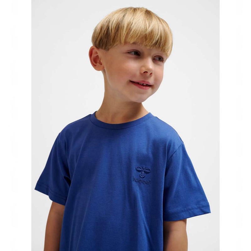 Hummel Trelle S/S T-shirts Kinderen Blauw | 514145-852