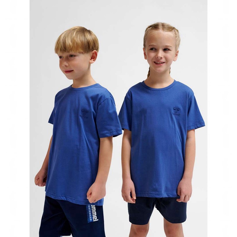 Hummel Trelle S/S T-shirts Kinderen Blauw | 514145-852